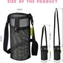 Water Bottle Holder with Strap, Premium Water Bottle Carrier with Strap Easy Clean, Light Water Bottle Carrier Bag, Water Bottle Holder with Pocket for Hiking, Walking, Travel