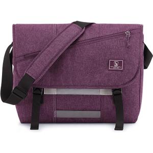 OIWAS Messenger Bag for Women, 17 Inch Laptop Crossbody Bags Men Casual Satchel Shoulder Bag College Travel Office Briefcase (Purple)