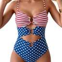 Eomenie One Piece Swimsuit for Women Ring Linked Monokini Sexy Bathing Suit Cutout Swim Suit.M