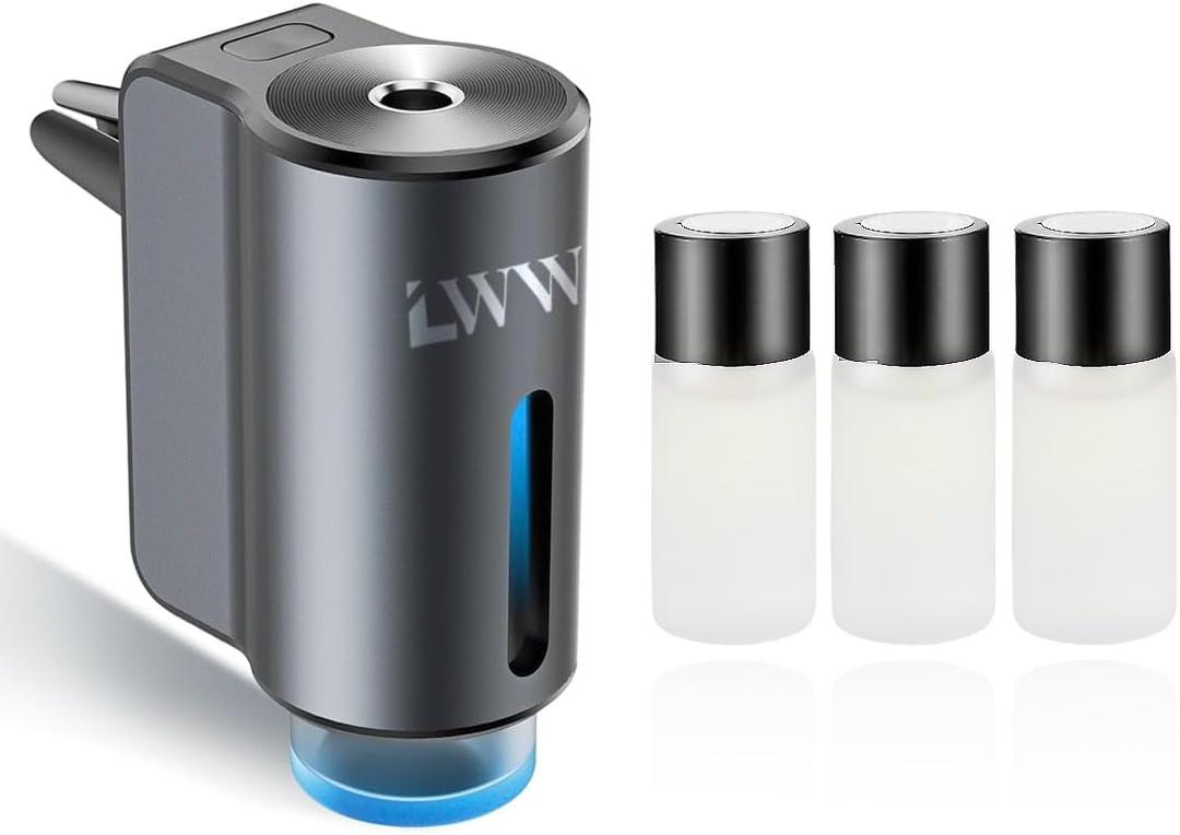 Smart Car Air Freshener, 3 Levels of Adjustable Intensity, Aroma Rechargeable Aroma Diffuser, Adjustable Aroma Diffuser, 220mAh Built-in Fresh+Intense+Ocean Perfume (Fresh+intense+ocean Flavour)