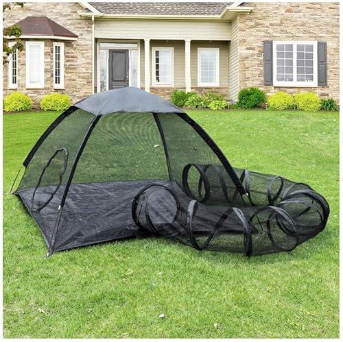 Rest-Eazzzy Outdoor Cat Enclosures, Portable Cat Tent for Outside Cat Enclosure for Indoor Cats, Foldable Cat Playpen for Kitty and Small Animals, Dog playpen with Tunnel, Storage Bag