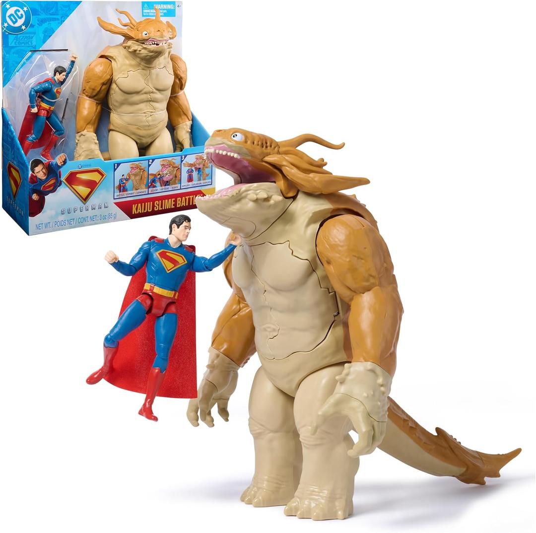 DC Comics, Superman, Superman Vs. Kaiju Slime Battle, Action Figure with GiantKids Playset, Super Heroes Toys for Boys and Girls Ages 4 and Up