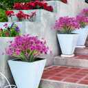 JEMONG 30 Bundles Artificial Flowers Outdoor UV Resistant Fake Flowers No Fade Faux Plastic Plants Garden Porch Window Box Decorating(Purple)