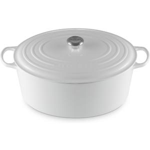 Le Creuset Enameled Cast Iron Signature Oval Dutch Oven, 15.5qt., White