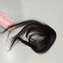 NAYOO Clip in Bangs - 100% Human Hair Wispy Bangs Clip in Hair Extensions, Brown Black Air Bangs Fringe with Temples Hairpieces for Women Curved Bangs for Daily Wear