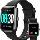 GRV Smart Watch for iOS and Android Phones (Answer/Make Calls), Watches for Men Women IP68 Waterproof Smartwatch Fitness Tracker Watch with Heart Rate/Sleep Monitor Steps Calories Counter (Black)