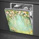 HOMETITUTE Dishwasher Magnet Cover 23x26 Inch Peach Wildflowers Pattern