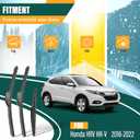 Windshield Wiper Blades Replacement for Honda HRV HR-V 2016 2017 2018 2019 2020 2021 2022, Original Equipment Replacement Front Rear Wiper Blade Set - 26" 18" 10" (Set of 3)