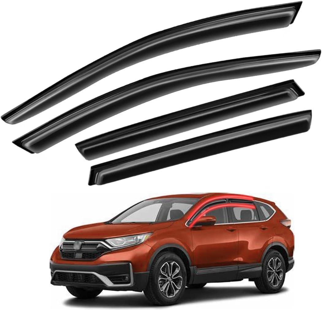 Window Visors Rain Guards FIT 2018, 2019, 2020, 2021 Honda CR-V  Side Window Deflectors Vent Shades Sun/Rain Guards, 4PCS Smoke Tape-On Set