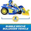 Paw Patrol: Search & Rescue, Rubble Rescue Bulldozer Vehicle with 2 Figures, Police Car Toy with Pull-Back Action, Kids Toys for Boys & Girls Ages 3+