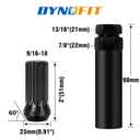 Dynofit 9/16"-18 Wheel Lug Nuts, 32pcs Closed End Spline Fuel Lugnuts Compatible With Dodge Ram 1500 2002-2010& Ram 2500 3500 1994-2011,Black Aftermarket Wheel Nut Include 1 Socket Key for 5&8 Lug Rim