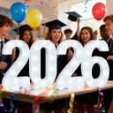 Pooqla Giant 2026 Graduation Decorations, Large 12.6 in Tall Marquee Numbers for Graduation Party, Graduation Gift for High School Senior College Class of 2026 Decoration, Cool White