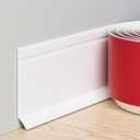 Duzzy Flexible Baseboard Trim, 6 Inch(H) x 60 Feet(L) Peel and Stick Vinyl Baseboard Molding Trim, Self-Adhesive Wall Base Cove Base