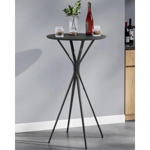 VASAGLE Bar Table, Round Cocktail High Top Pub Bistro Table for Events Party, Kitchen Dining, Home Bar, 23.6 x 23.6 x 41.3 Inches, Sturdy Metal Frame, Modern Style, Easy to Assemble, Black (Ink Black + Matte Black)