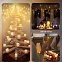 Homemory 24Pcs Flickering Flameless Candle Battery Operated, 200+Hours Fake Electric LED Tea Lights for Votive, Centerpiece Table Decorations, Wedding, Aniversary, Halloween, Christmas (Warm White Glow  White Body)