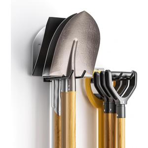 Garden Tool Organizer Rack, Wall Mount Garage Tool Organizer Storage Hook for Yard Shed, Metal [Garage Garden Tool Hanger for Lawn Organizer Holds Shovel,Rakes,Brooms,Hoses 2 Pack