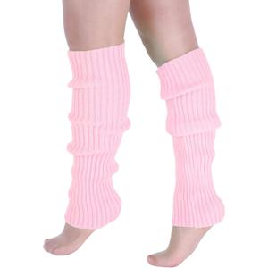 Milumia Women's Ribbed Knit Leg Warmers Y2K 80s Boot Long Socks (Pink)