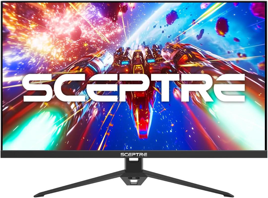 Sceptre New IPS 27-inch Gaming Monitor up to 180+Hz 165Hz 144Hz 1ms DisplayPort HDMI x3, FreeSync FPS RTS 100% sRGB Build-in Speakers Machine Black 2026 (E275B-FPT165 Series)