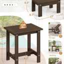 LUE BONA Outdoor Side Table, 2-Tier HDPS Outdoor Nesting End Table with Removable Small Foot Stool for Patio, Deck, Poolside, Low Maintenance & Weather Resistant,Dark Brown