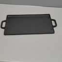 ProSource 2-in-1 Reversible 19.5 x 9 Cast Iron Griddle with Handles, Preseasoned & Non-Stick for Gas Stovetop, Oven and Open Fire.