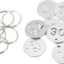 PATIKIL Number Key Tag, 23mm Stainless Steel 21-30 Number ID Tags Keychain Hollowed Numbered Key Tags with Rings Identifiers Keys Label for Dormitory Keys House Lockers