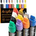 Graffiti Markers Paint Markers 15mm Jumbo Felt Tip 10 Pack Colored Tagging Markers Graffiti Supplies Acrylic Paint Markers Pens for Plastic, Wood, Rock, Metal and Glass Permanent Marking (10)