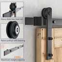 SMARTSTANDARD 11 FT Heavy Duty Sturdy Sliding Barn Door Hardware Kit, Black, (Whole Set Includes 1x Pull Handle Set & 1x Floor Guide) Fit 66" Wide Door Panel (I Shape Hanger)