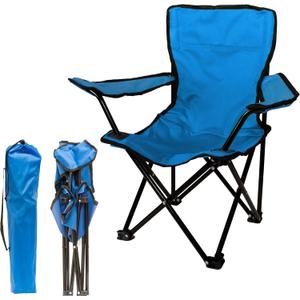 Pacific Play Tents Kids Folding Chair, 100 lbs. Weight Capacity - Sapphire Blue, 14" L X 14" W X 23.5" H