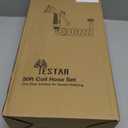 Coil Hose 50FT EVA Coil Garden Hose With 3/4'' Brass Connector Coiled Water Hose Lightweight And No Kink Includes 7 Patterns Spray Nozzle For Outdoors Lawn Watering Car Washing (Gray)