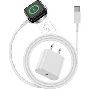 USB C Apple Watch Charger, [ MFi Certified ] Magnetic iWatch Fast Charging Cable Cord 6ft and Type C Wall Charger Plug Block for Apple Watch Series Ultra 2/Ultra/11/10/9/8/7/6/SE/5/4/3/2