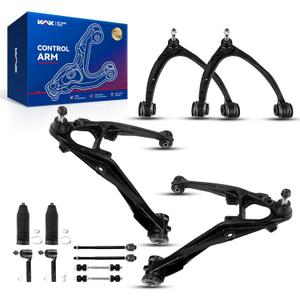KAX Front Upper Lower Control Arm w/Ball Joint & Outer Tie Rods & Sway Bars for GMC Chevy Silverado Sierra Yukon XL Suburban 1500 Tahoe Avalanche Cadillac Escalade ESV EXT Suspension Kit 12pcs