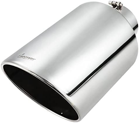 Upower 5" Inlet 10" Outlet Exhaust Tip 5 to 10 Inch 18" Long Diesel Exhaust Tailpipe Tip Stainless Steel Rolled Edge Bolt-On Diesel Pipe Universal For Car Truck