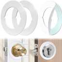 2 Pcs Upgraded Door Knob Plates with Double-Sided Tape Thick Stainless Steel Scar Plates for Deadbolts & Knobs, Durable Door Lock Hole Covers for Fixing Loose Knobs and Damaged Areas(White)