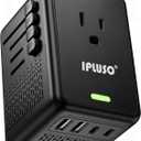 220V to 110V Voltage Converter US to Europe for Hair Dryer with Fast Charging, Power Converter Adapter Combo 2 USB A & 2 USB C, International Adapter European Travel Converter C G A I (Black)