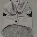 Small Dog Clothes,Chihuahua Sweater,Soft Dog Fleece Vest,Warm Puppy Outfit Snow Jacket for Winter Cold Weather,Button Closure-Gray-M