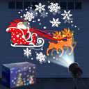Christmas Santa Claus Projector Light Outdoor Decor with 1 Film Slides Holiday LED Projector Lights Outdoor Reflectors Waterproof Landscape Decorative Lighting Projection Lamp for Yard Outside