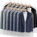 40" All Clear Garment Bags for Hanging Clothes, 12 Packs Suit Bags for Closet Storage, Plastic Waterproof Suit Cover Bags with Zipper for Coats, Jackets, Shirts (Set of 12) (24'' x 40'')