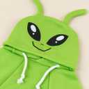 QWINEE Alien Dog Hoodie Dog Warm Jacket Coat Puppy Sweatshirt Christmas Halloween Dog Costume Cosplay Winter Dog Clothes Pet Apparel for Small Medium Dogs Cats Kitten Solid Green S