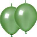 Link Balloons 6 Inch - 100 Pcs Quick Link Balloon Latex Linking Balloons Connected Linkable Balloon Birthday Wedding Party Decorations(Avocado Green)