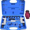 Engine Timing Chain Removal Installer Tool Kit, Camshaft Riveting Tool Kit, Compatible with Mercedes Benz M271 M272 M273 M274 M276 Chrysler Jeep, with Carrying Case & Gloves