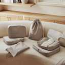 EACHY 6 Set Compression Packing Cubes for Travel & Carry-On, Space-Saving Luggage Organizers & Compression Bags for Clothes & Shoes, Ideal for Vacation & Cruise Essentials (Large, AB-Gray)