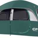 CAMPROS CP Tent-6-Person-Camping-Tents, Waterproof Windproof Family Tent with Top Rainfly, 4 Large Mesh Windows, Double Layer, Easy Set Up, Portable with Carry Bag - Dark Green