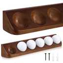 Wooden Golf Ball Display Case Black Ball Holder Wall Mount Stand Wall Mountable Shelf for Collector Sports Memorabilia Decoration Supplies (Black)