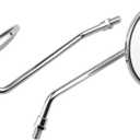 4'' Motorcycle Rearview Mirror Round Aluminum Alloy Reversing Mirrors 8mm10mm for Motorcycle Scooter Electric bike (Silver)