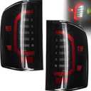 WonVon LED Tail Lights Compatible with 2007-2013 Chevy Silverado 1500 2007-2014 Silverado 2500 HD/3500 HD, LED Tube Rear Light Lamp Dark Smoke Replace A Pair