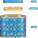 2-Pack Large Tea Tins for Loose Tea With Lid - Metal Sealed Jar Tea Canister Oval Shape 3.53~7oz Small Tin Cans Loose Tea Storage Kitchen Canisters Tea Bag Organizer, Coffee, Candy, Herbs Canister
