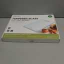 Tempered Glass Cutting Board Set, Large 12x16 Glass Cutting Board for Kitchen with 4 Non-Slip Feet, Heat & Shatter Resistant, Dishwasher Safe, Includes Bonus Sponge & Cloth,Perfect Kitchen Gift-Beige (Beige-Nano Etched Finish)