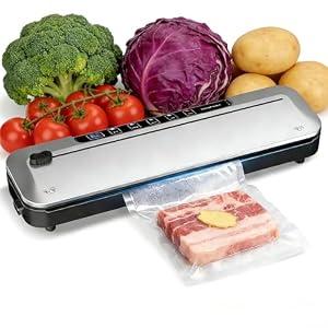 75KPa Vacuum Sealer w/ 6-in-1, Digital Timer, Cutter, 10Bags