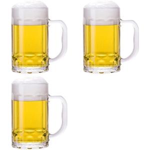TUSAPAM 3 Pack Heavy Beer Mugs, Large Beer Glasses with Handle, 14 Ounce Glass Steins, Classic Beer Mug glasses Set