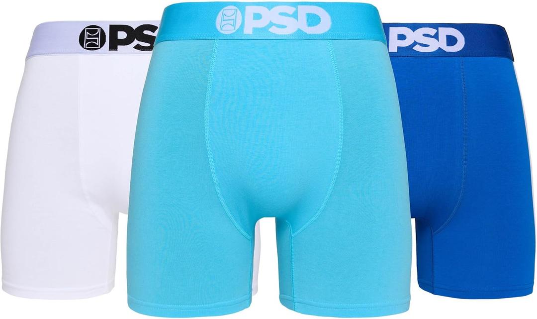 PSD Underwear Mens Boxer Briefs - 3 Pack Boxer Briefs, Mid Length, Soft & Breathable Boxer Briefs for Men (XL)